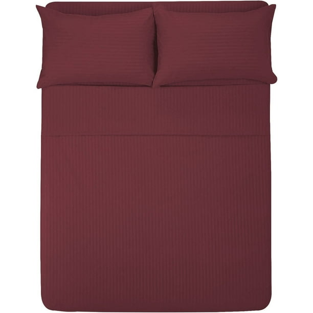 Sábana Individual MELOCOTTON HOGAR 1800 Hilos Microfibra Grabada Ultra Suave Vino