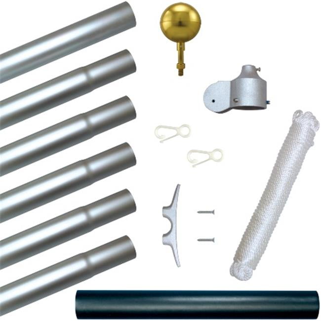 Eder Flag 320056 HS25 25 ft. Silver Aluminum Homesteader Flag Pole Set