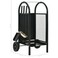 thumbnail image 2 of vidaXL Firewood Cart Black 11.8"x13.8"x31.9" Steel, 2 of 9