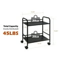 thumbnail image 2 of SunnyPoint Minimalist Style Utility Rolling Shelf Cart (BLK), 2 of 6