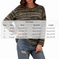 thumbnail image 3 of Turilly Women's Fuzzy Striped Sweater Crew Neck Long Sleeve Cozy Winter Top, 3 of 6