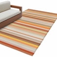 thumbnail image 2 of 2.7x5 Area Rugs, Burnt Orange Striped Non-Skid Rubber Backing Large Rectangle Rugs - Living Room Bedroom Home Office, Farmhouse Orange Ombre Stripes Indoor Floor Mat Carpets Washable Rug, 2 of 9