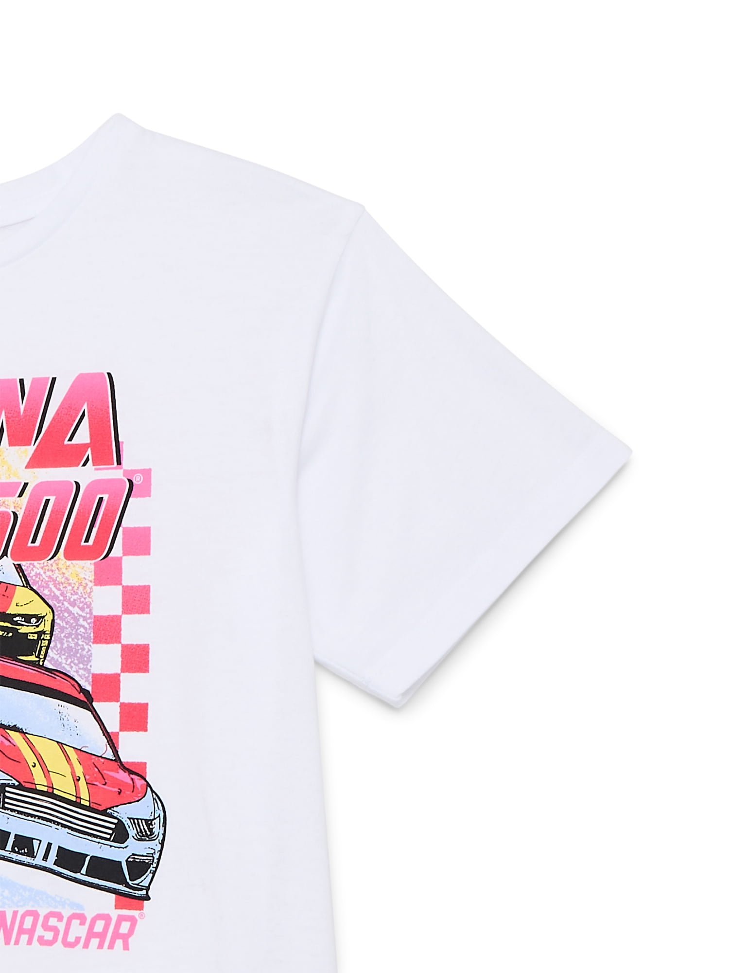 Wonder Nation Girls Nascar Pop Graphic T-Shirt with Short Sleeves, Sizes 4-18
