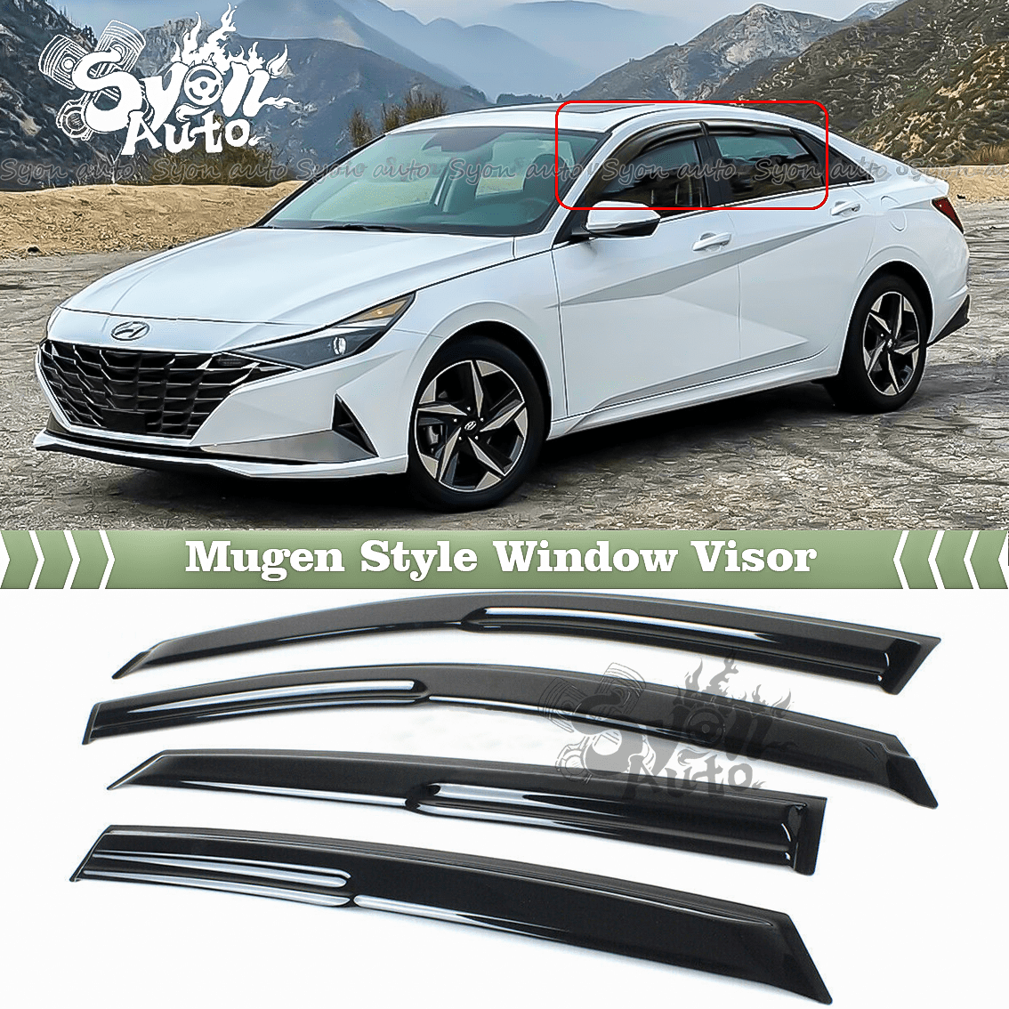 For Honda Accord 2018-2022 JDM 3D Wavy Mugen Style Window Visor Vent Rain Guards