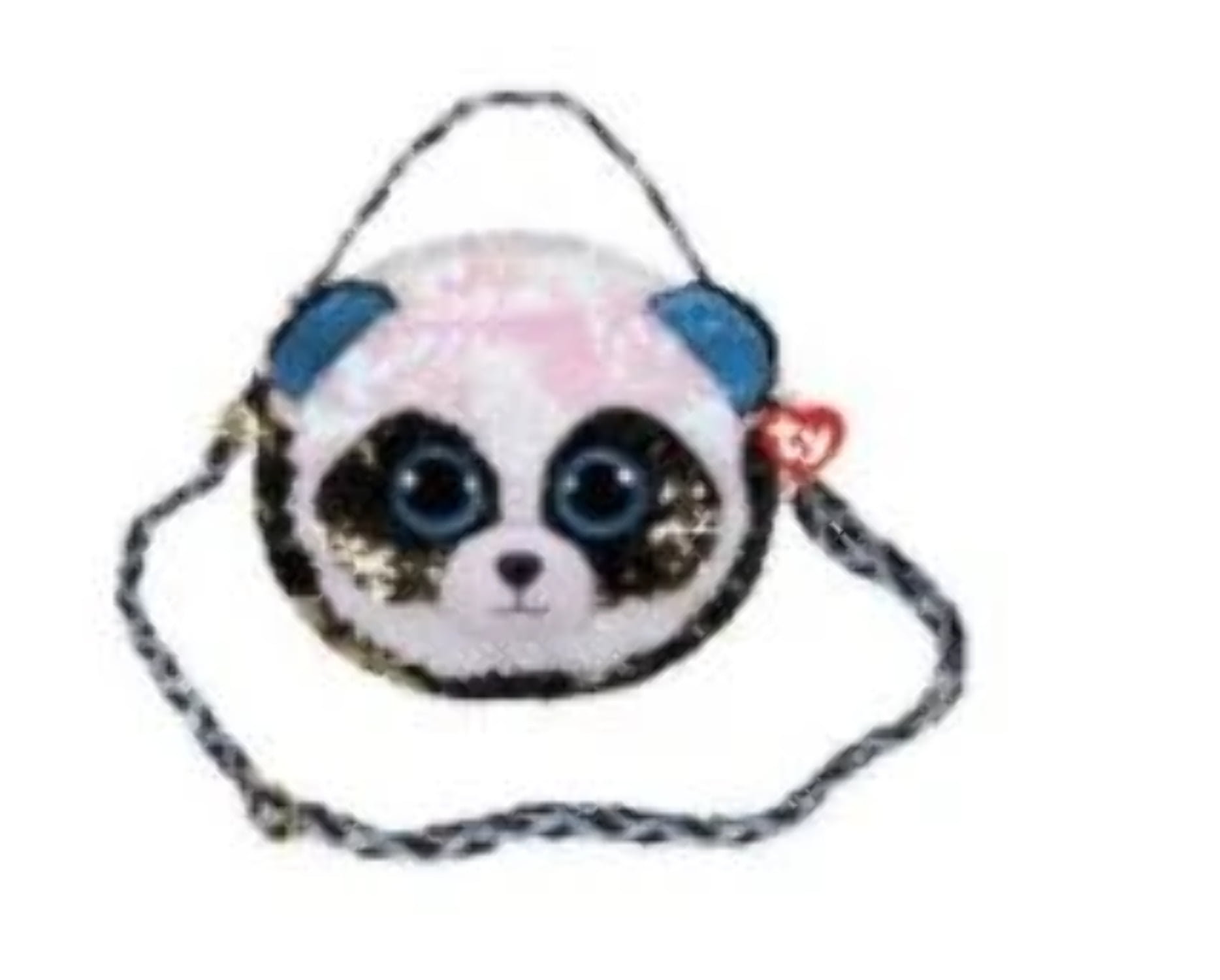 2019 TY Flippables Sequins 8" Bamboo the Panda Fashion Pencil Bag Case MWMTs 