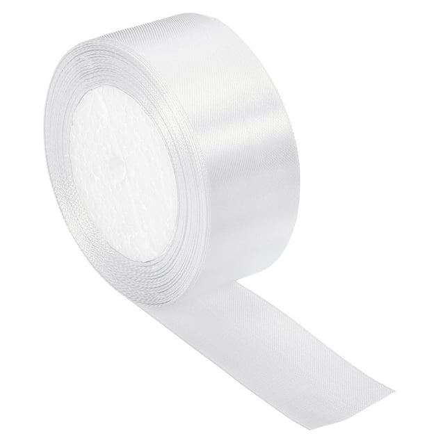 Unique Bargains 1.5 Inch Wide 24 Yards Satin Ribbon, Double Face Solid Crafts Roll for Party Home DIY Wrapping Decoration, White