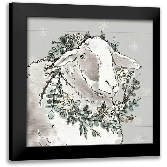 Tavoletti, Anne 12x12 Black Modern Framed Museum Art Print Titled - Modern Farmhouse XIII Snowflakes