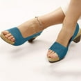 thumbnail image 5 of ZTTD Sandals for Women Elegant Comfortable Open Toe Low Heel Sandals Light Blue, 5 of 7