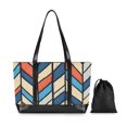 thumbnail image 7 of FORMRS Canvas Laptop Tote Bag for Women with 15.6" Computer Compartments Shoulder Handbag, Blue Geometric, 7 of 7