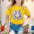 thumbnail image 2 of XDZJLR T-Shirts Filles Enfants Graphiques de Pâques Coupe Ample Décontractée Manches Courtes Col Rond pour Garçons 1-2 Ans, 2 of 4