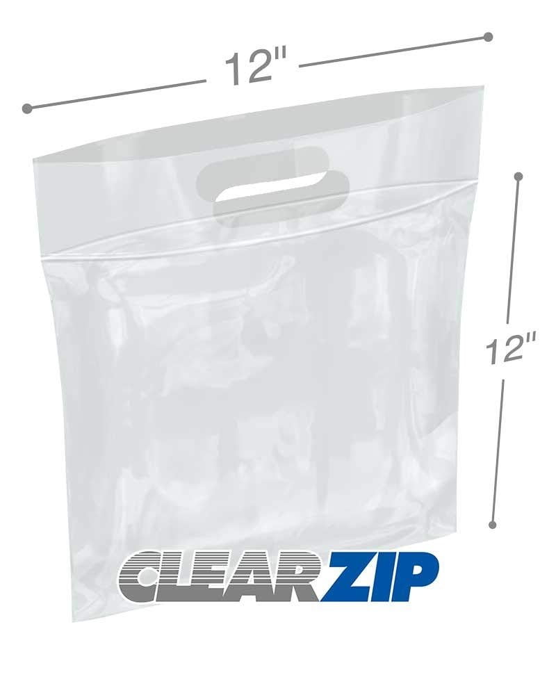 APQ Pack of 500 Die Cut Zip Lock Bags 12 x 12. Clear Polyethylene
