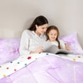 thumbnail image 4 of Manfei Pretty Bownot Twin Comforter Sets,Cute Initial M Bedding Set,Purple,Polkadot Reversible,2pcs,1 Comforter and 1 Pillowcase, 4 of 7