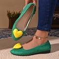 thumbnail image 2 of SuTry Women's Round Toe Flats 3D Heart Applique Slip On Soft Comfortable Casual Walking Shoes(38), 2 of 9