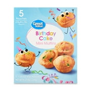 Great Value Birthday Cake Mini Muffins, 1.65 oz, 5 Count