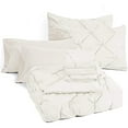 thumbnail image 5 of Cozy Comfort Cal King Comforter Set Light Pure White - 7 Pieces Pintuck Bed in A Bag, Bed Set with Comforters, Sheets, Pillowcases & Shams, 5 of 9