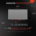 thumbnail image 2 of A-Premium Engine Coolant Radiator Assembly with Transmission Oil Cooler Compatible with Geo Prizm & Toyota Corolla 1993-1997, L4 1.8L 1.6L, Automatic Transmission, Replace# 1641002140, 1641002150, 2 of 8