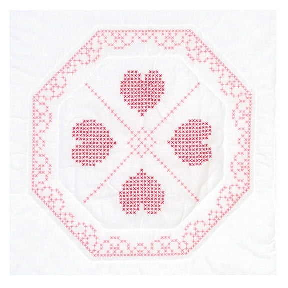 Cross-Stitch Hearts  Lace 18in Quilt Blocks
