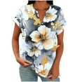 thumbnail image 2 of Ailaofu Women's Summer Short Sleeve Tunic Plus size ladies shirts Floral Blouse Loose Flowy Tops for Leggings, 2 of 6