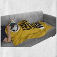 thumbnail image 6 of Fitness Soft Flannel Fleece Throw Blanket, Best Project is You Phrase with Weightlifter Fit Body Concept, Cozy Plush for Indoor and Outdoor Use, 60" x 80", Marigold Dark Blue White, by Ambesonne, 6 of 6
