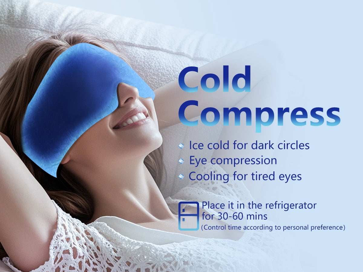FACEMOON Reusable Cooling Gel Eye Mask, Cold Compress for Puffy Eyes & Relaxation, Soft Eye Ice Pack