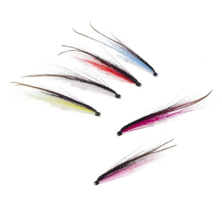 6Pcs TUBE Fly Fishing Saltwater Flies Long Streamer Steelhead Salmon Musky Trout 25mm/50mm - Mixed Color 50mm
