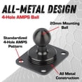 thumbnail image 2 of Base de montaje Bulletpoint Metal AMPS de 4 orificios con bola de 20 mm, 2 of 5