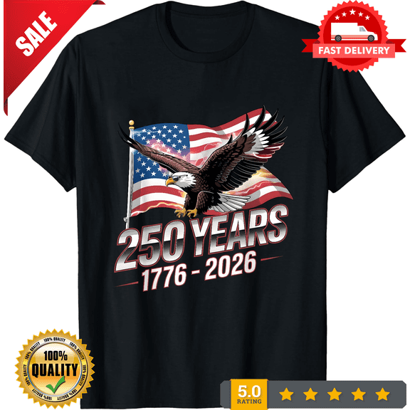 Usa 250 Years Eagle 1776-2026 Flag 250th Anniversary T-Shirt ,Unisex Tee, NEW INSTOCK-TH82312