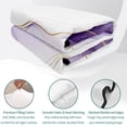 thumbnail image 4 of Twin Quilt Set 68''x86'', Marble Purple Lightweight Summer Bedspread Coverlet Set with 2 Pillow Shams, Gold White Modern Gradient Ocean Ripple Breathable All Season Quilt Bedding for Dorm/Bedroom, 4 of 9