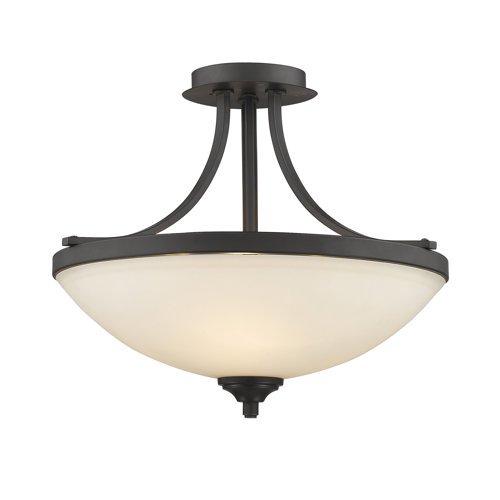 435SF-BRZ-Z-Lite-Bordeaux - 3 Light Semi-Flush Mount in Metropolitan Style - 17.13 Inches Wide by 13.25 Inches High-Bronze Finish