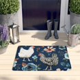 thumbnail image 2 of Dark Blue Chicken Floral Pattern Flannel Non Slip Door Rugs,Washable Door Mats Indoor,Decorative Door Mats,Dirt-Resistant and Absorbent Doormat for Entrance,Bedroom,Kitchen,Bathroom,31.5"x17", 2 of 4