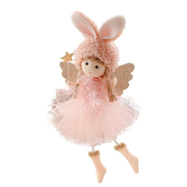Advancent Muñeco colgante de árbol de Navidad de tela, colgante temático de Navidad desmontable bonito portátil, adorno de decoración de Kits de decoración para fiestas Rosado