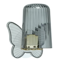 Unique Bargains 1 Set Cute Wall Mounted Toothbrush Holder with Cup for Bathrooms Gray 4.33"x3.35"