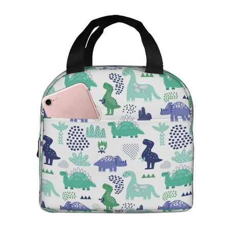 Insulated Lunch Bag for Women Men - Dinosaur print D Leakproof Cooler Lunch Box for Women Men  Lunch Tote Bags for Work School Picnic Travel