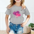 thumbnail image 2 of ibiyuan Toddler Girl Shirts 6t Casual Short Sleeve Boys T Shirts Girls Heart Bow Girls Tops Size 6 Crewneck Basic Tees Y2k Birthday Gifts Kids Clothing,12-13 Years, 2 of 5