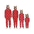 thumbnail image 1 of Conjunto de pijamas navideños familiares a juego, con orejas 3D, capucha y cremallera frontal, pijama navideño de una pieza con estampado de muñeco de nieve, mono de disfraz, 1 of 7