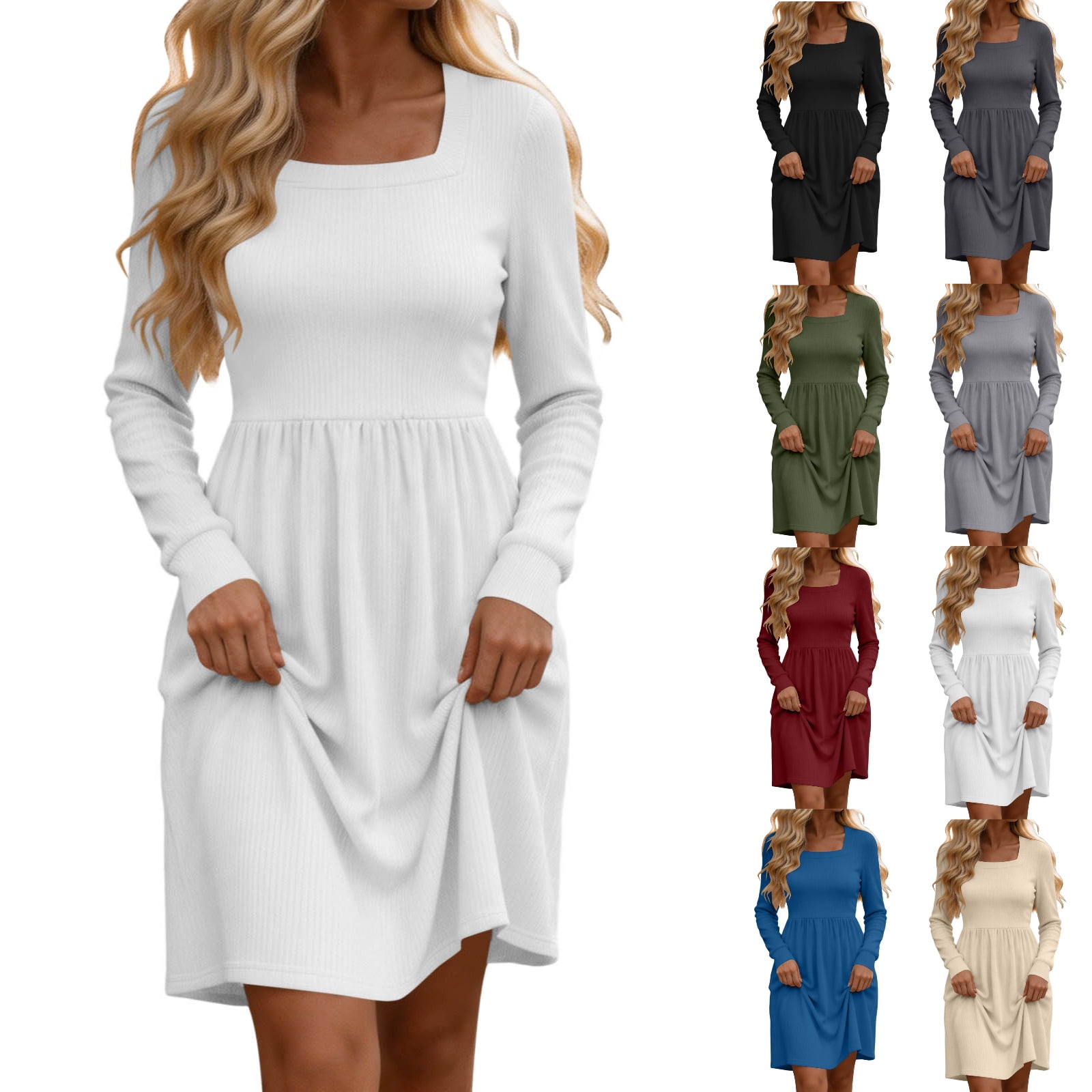 white mark plus size boho dress Bohemian Style Long Sleeve Embroidered Textured Split V Neck Cozy Sweater A stylish plus size