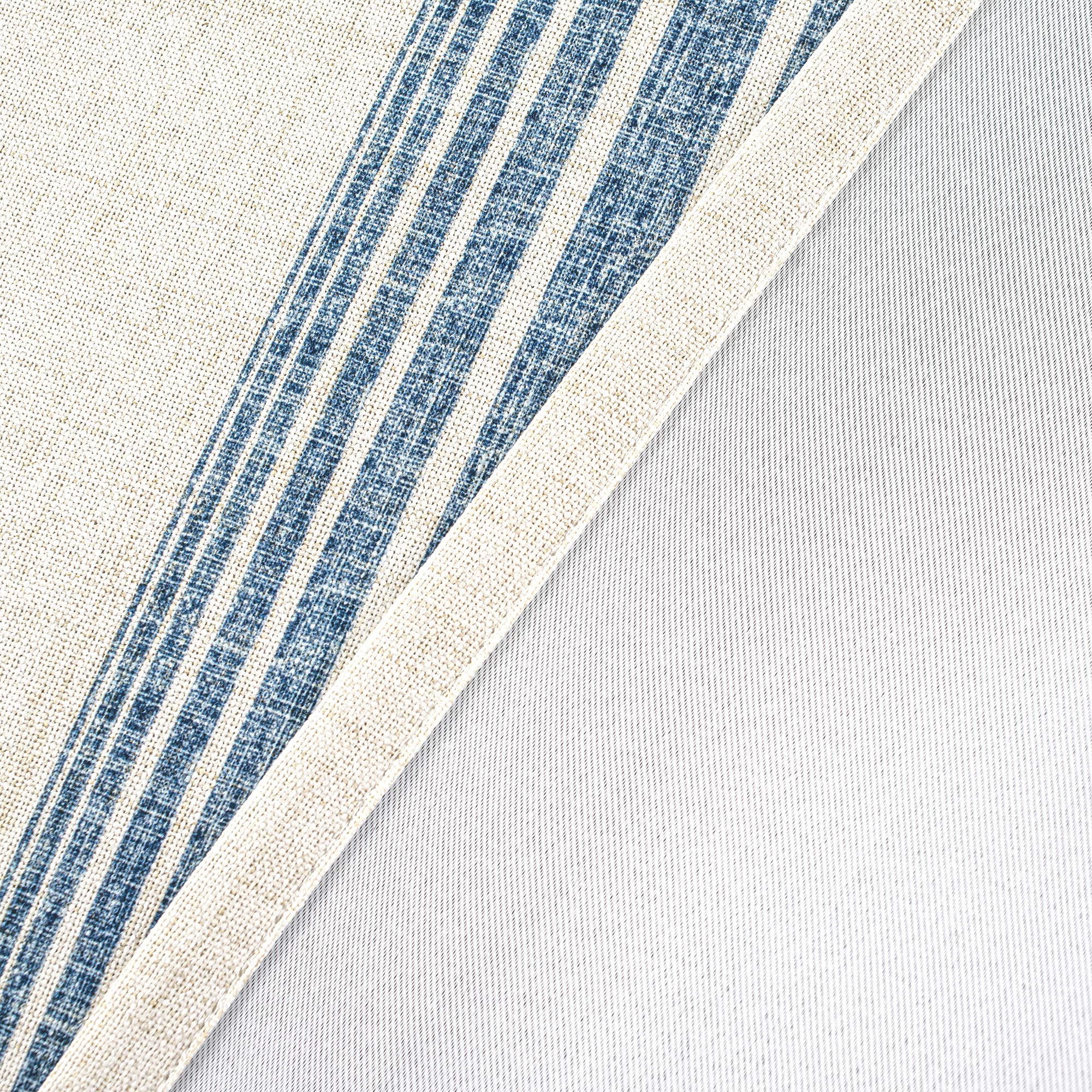 DriftAway Chris Vertical Striped Pattern Linen Textured Thermal Insulated Blackout Window Curtain Valance Rod Pocket 2 Layers Single, 52" x 14" Plus 2" Header, Jean Navy
