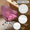 thumbnail image 5 of Whosucclay Boho Mandala Rose Print Swivel Armchair Accent Dining Chair Cover, Universal Curved Back Chair Slipcover for Home Office Dustproof Curved Back Armrests Chair Protector, 5 of 7