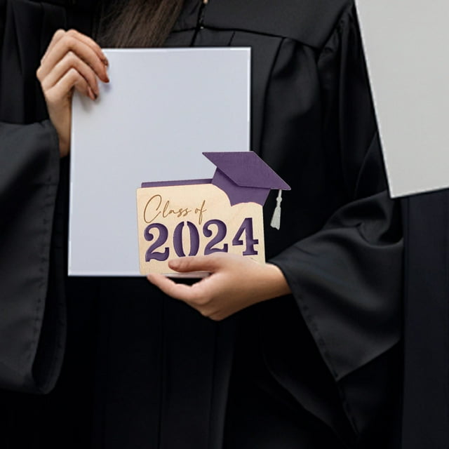 WHEANG Greeting Cards Gift Card Holder For Graduate 2024 Personalized Wooden Graduation Card Box Multi Card Case Grad Card Organizer Case Customized Envelope Card Wallet For Graduates Gifts Souvenir