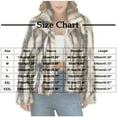 thumbnail image 2 of Women's Plus Size Brown Faux Fur Coat V-Neck Long Sleeve Warm Coat for Winter, 2 of 6