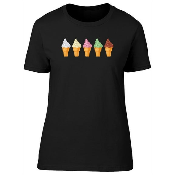 Colorful Ice Cream Cone Doodles T-Shirt Women -Image by Shutterstock, Female XX-Large