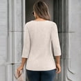 thumbnail image 5 of Womens 3/4 Sleeve Shirts Plain Classic Light Warm Thermal Blouses Crew Neck Tops Ultra Soft Textured Pullover Sweater Blouses Spring Outfits 2025 Pullover Fall Winter Clothes, 5 of 6