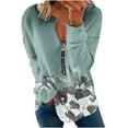 thumbnail image 2 of Chandails à Capuchon de Mode pour Femmes 2023 Hauts Automne Manches Longues Chandail Ample Chemise Habillée Décontractée Dames Chandails en Molleton à Rayures Col Rond 50 % de Rabais Liquidation Costumes Halloween/noël, 2 of 5