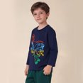 thumbnail image 5 of KPOPLK Toddler Boys Sweatshirt Long Sleeve Christmas T-Shirt Long Sleeve Tee Boys Tops Kids Fall Winter Boys Shirts Clothes(3-4 Years,Navy), 5 of 6