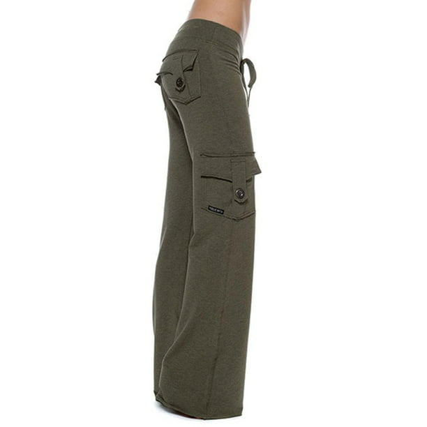 Sexy Dance Mujeres Bootcut Yoga Pantalones Con Bolsillos Cintura Alta Entrenamiento Gimnasio Fitness Pantalones De Chándal