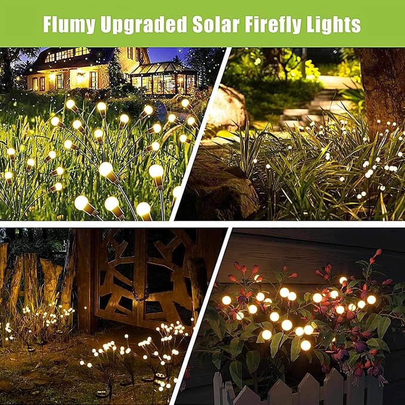 Solar Garden Lights, 8 Pack 64 LED Waterproof Solar Christams Outdoor Lights Decoration, Upgraded Outdoor Solar Lights for Yard Patio Garden Decor, Warm White