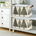thumbnail image 2 of Yayeee Foldable Storage Basket for Shelves with Handles Set of 2 Waterproof Cloth Bins, Cartoon Christmas Trees, 2 of 7