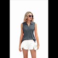 thumbnail image 2 of Blusas Sin Mangas para Mujer - Camisetas Sin Mangas Informales de Verano con Cuello en V, Camisas Holgadas de Cuello Liso, Gris M, 2 of 10