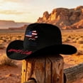 thumbnail image 4 of Homeyce USA American Flag Cowboy Hat for Men Women Cowgirl Hat for Costume Party,Black, 4 of 5