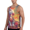 thumbnail image 2 of Lsque Meditating Cute Horse Pattern Mens Tank Tops Muscle Athletic Quick Dry Sleeveless Workout Fitness T Shirts Beach Tank Top, Loose-fit Sleeveless Shirt for Men-X-Large, 2 of 7